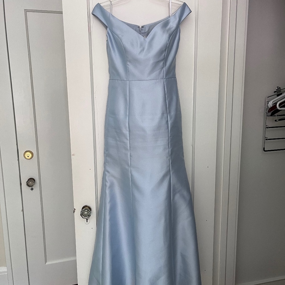 Alfred Sung Gown in soft blue Satin Twill (Sz 8)